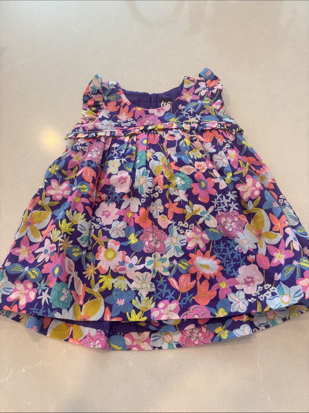 Tea Collection Girls Floral Sundress in Purple & Multicolor